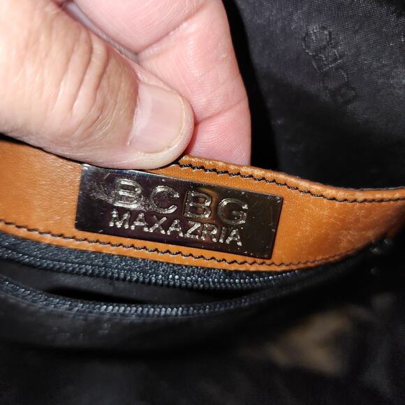 BCBG MAXAZRIA EUC LRG CANVAS VINTAGE FRAMED SATCHEL BAG. RARE - Picture 5 of 8